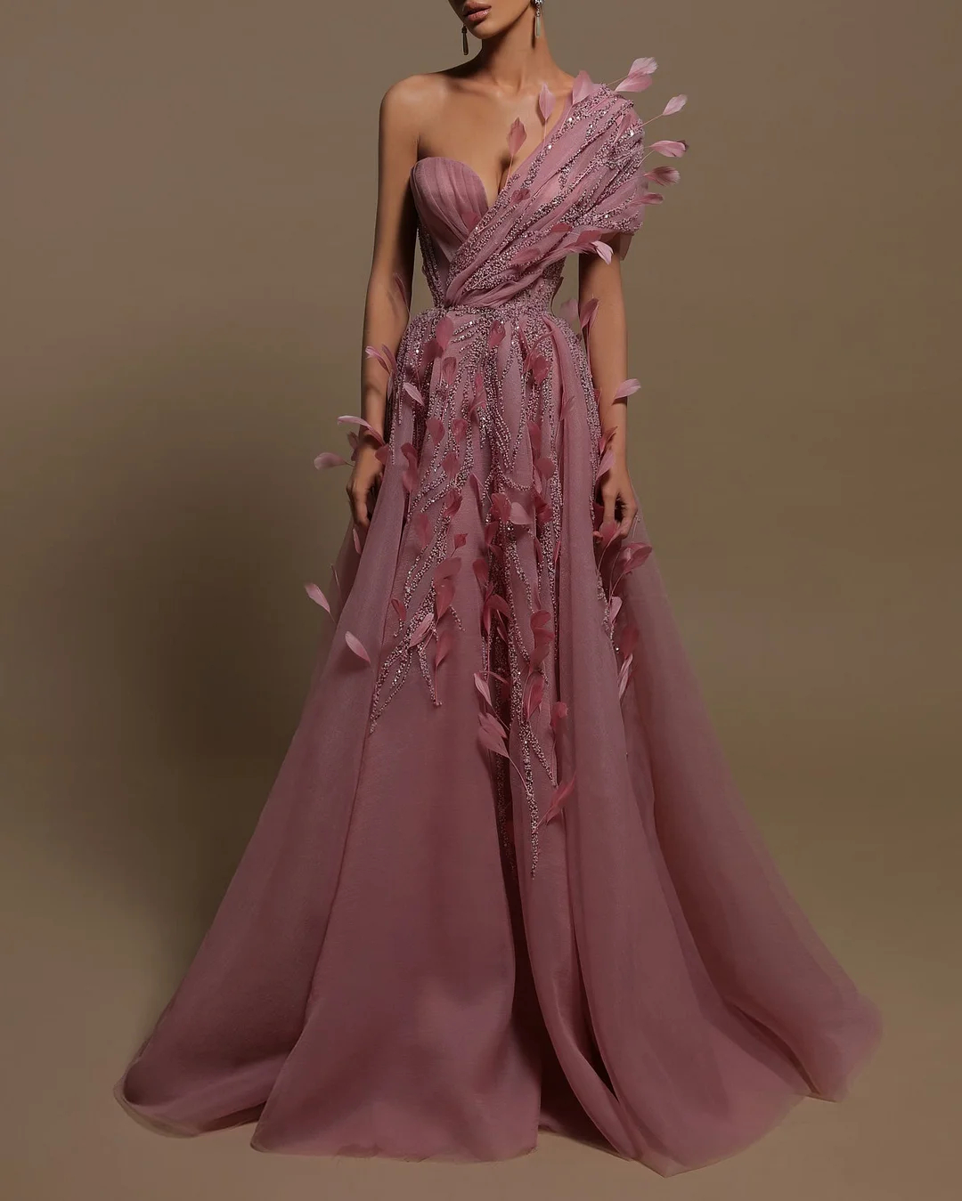 Evening Gown Beaded Maxi Dress